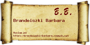 Brandeiszki Barbara névjegykártya